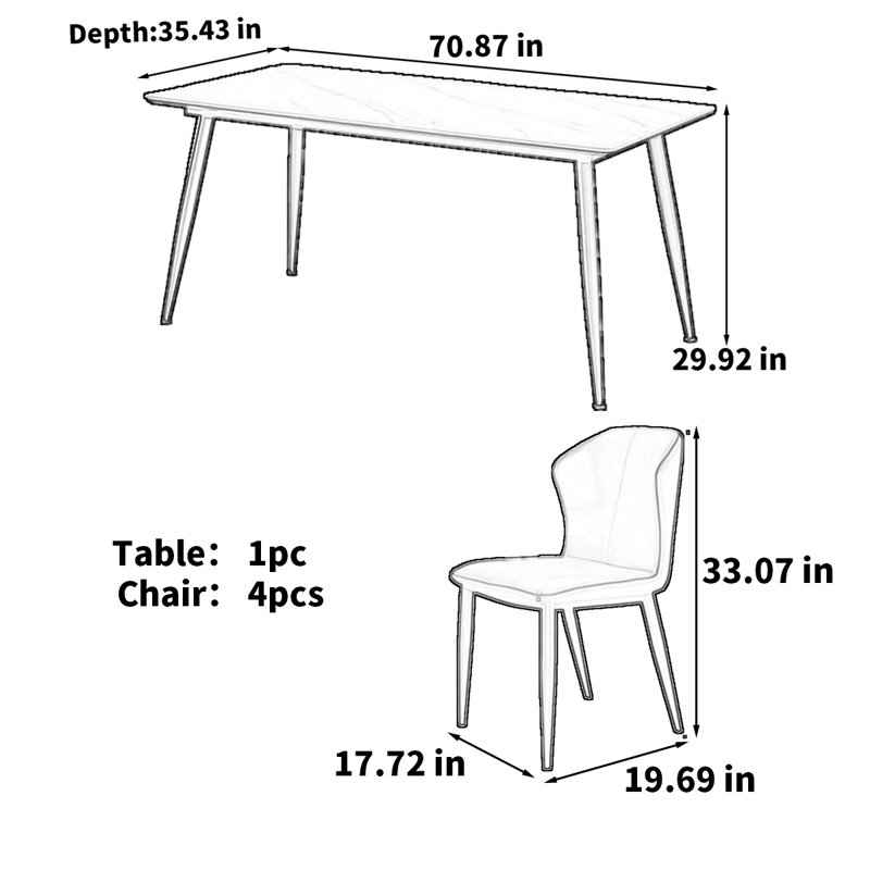 Taedyn, 29.53"H x 70.87"L x 35.43"W