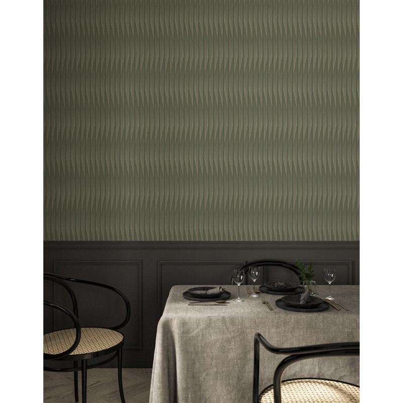 Kairos - Papier peint olive par Sabrina Yvonne