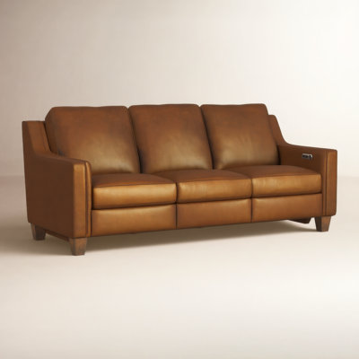 Finnegan 87" Genuine Leather Reclining Sofa