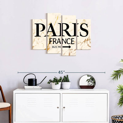 «Paris Marble Signage», ensemble de 4 reproductions sur toiles par Enchanté Designs
