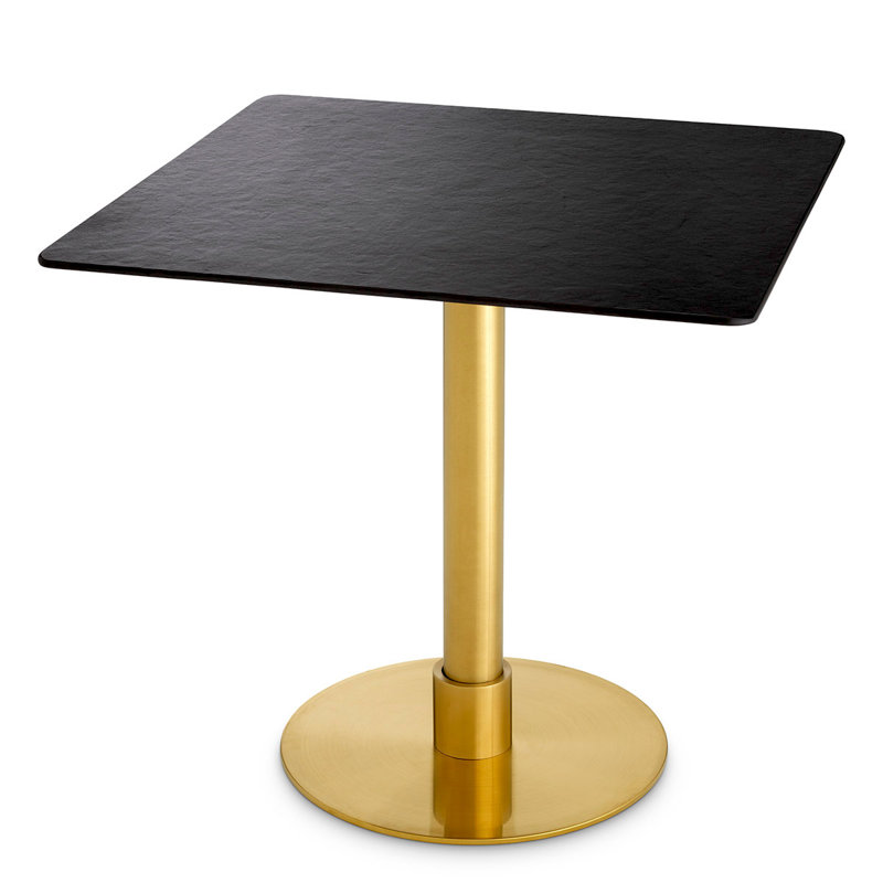 Dining Table Terzo Brushed Brass Finish - Central Pipe