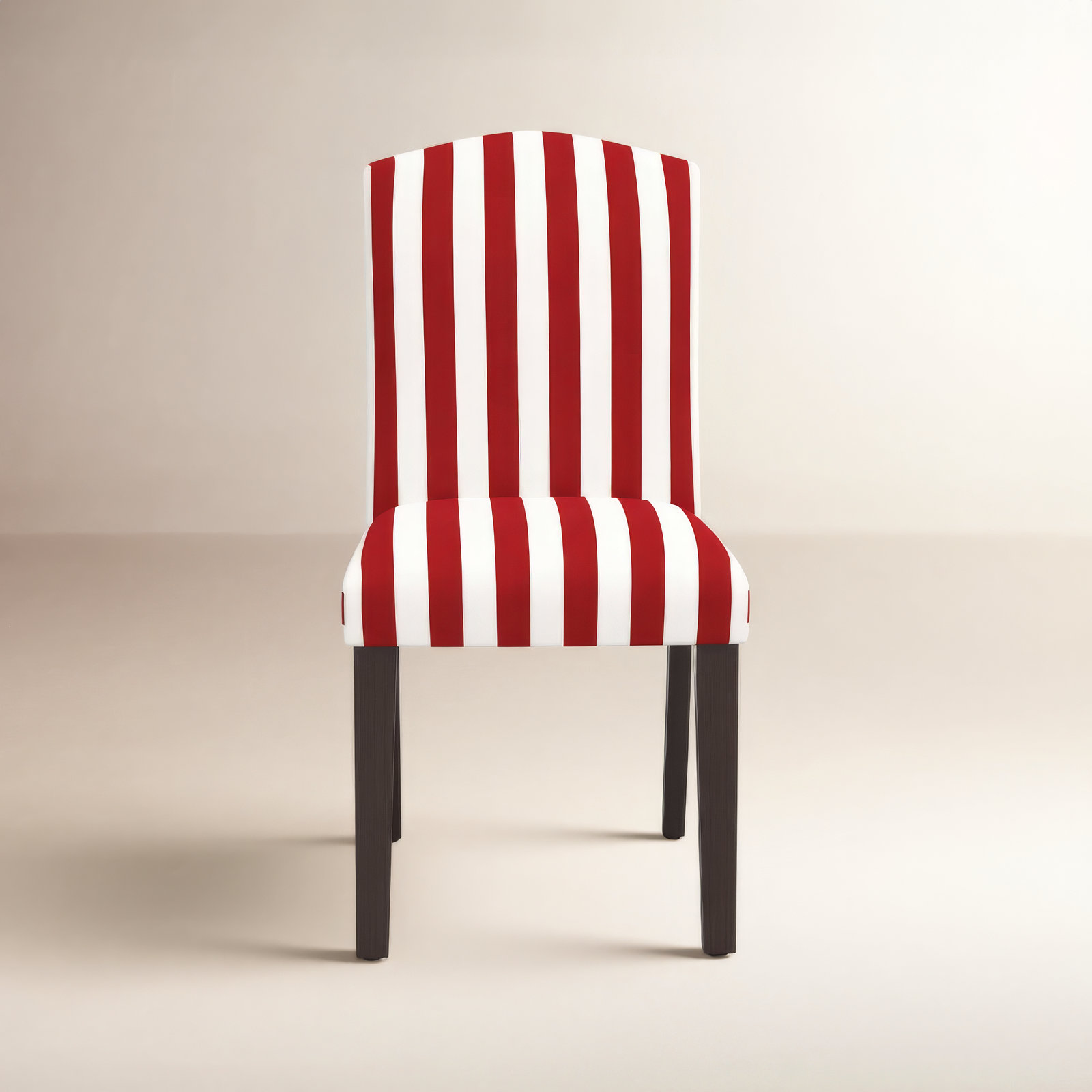 Estrela Dining Chair, Canopy Stripe Red, Black