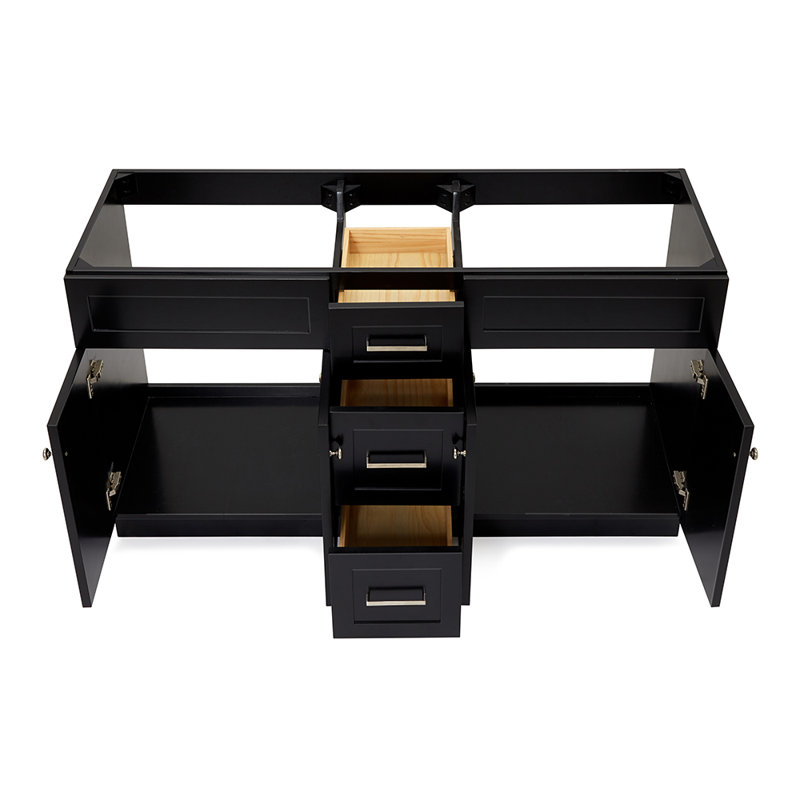 Base de meuble-lavabo double 60 po Paulla, Noir