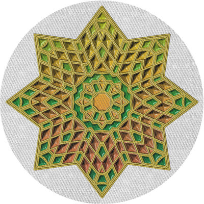 Tapis gris/vert/rouge à motifs
