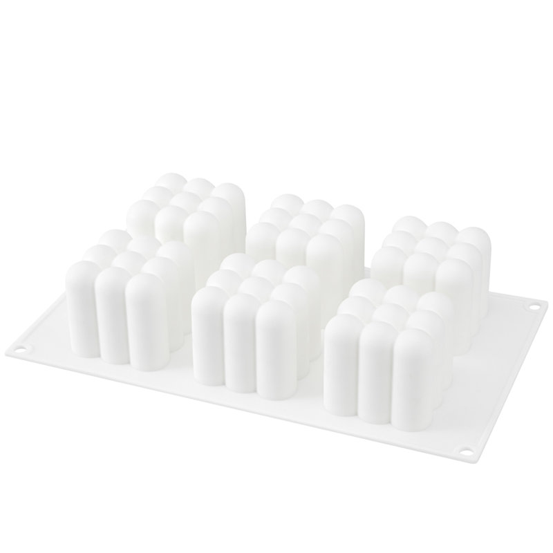 Articles de restaurant - 6 moules à pâtisserie et à pâtisserie, 10 moules 3D prêts pour le four - flexibles, congelables, moules en silicone blanc pour la cuisson, dégagement facile, pour le chocolat, le gâteau au fromage, la gelée ou la mousse