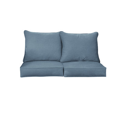 Sunbrella Outdoor Solid Loveseat Pillow and Cushion Set