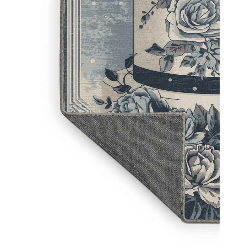 Soft Plush Paramus Wedding Cake Posh & Luxe Floral Area Rug in Grey – Grey Binding, 2x3