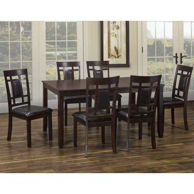 6 - Person Solid Wood Top Four Leg Base Dining Set