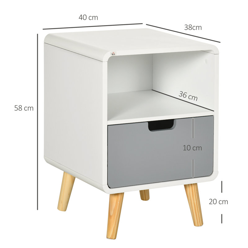 Mullica 40cm W Bedside Table