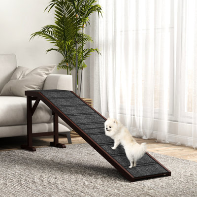 74"X16"X25" Cat And Dog Ramp, Non-Slip, Helps Pets Move Easily, Brown Wood Wooden Puppy Access 74"X16"X25",