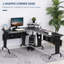 L-Shaped Metal Base Computer Desk