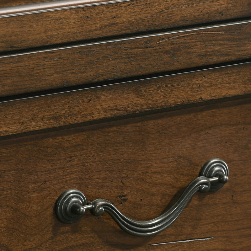 Table de chevet 3 au design antique, en bois massif et table de chevet en noyer essentiel, base et corps