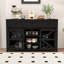Buffet Modern Farmhouse avec porte de grange coulissante, tablettes réglables et tiroirs-811556294
