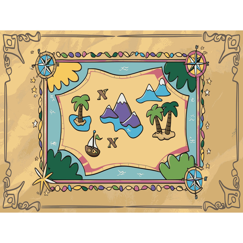 Tapis lavable Sunside Sails Pirates Ocean Kids_Pir014, Rectangle 6 pi x 9 pi