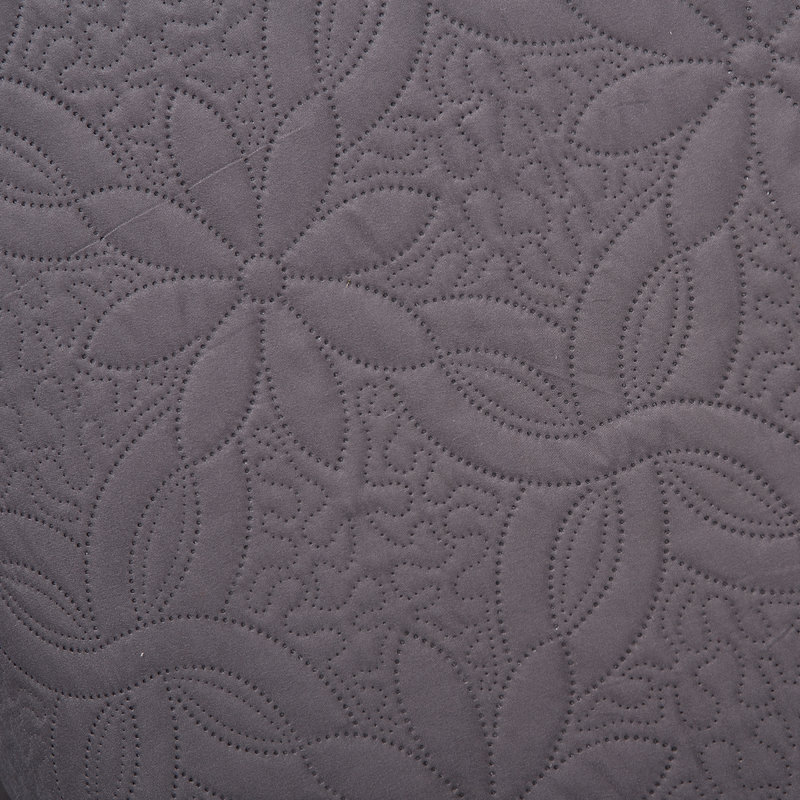 Ensemble de courtepointe en microfibre 3 pièces Lewalski, Courtepointe grande + 2 taies décoratives, Gris
