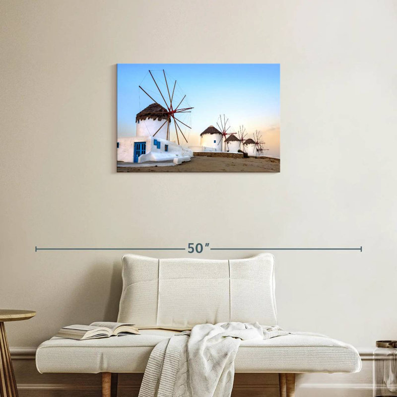 Moulins Alvord à Mykonos, H 20 po x l 30 po