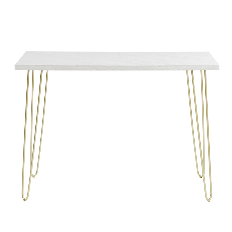 Marius Writing Desk, White/Gold