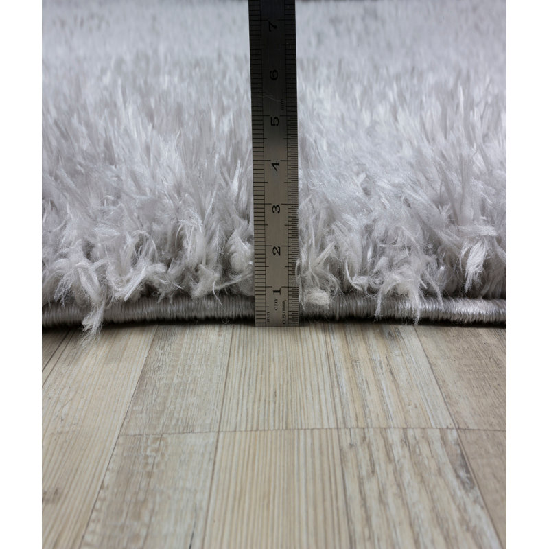Élégant tapis tissé 100% polyester lustré 6,6 x 9,5 pieds d'une hauteur de poils de 1,97 po | Design à franges avec semelle en coton et en jute | 400 000 points de fil | Facile à nettoyer, parfait pour le salon et la chambre à coucher