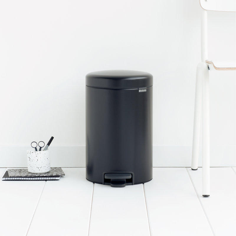 Brabantia NewIcon 12 Litre Soft Closing Pedal Bin, Matt Black