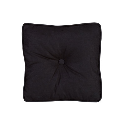 Safari Solid Black Square Pillow