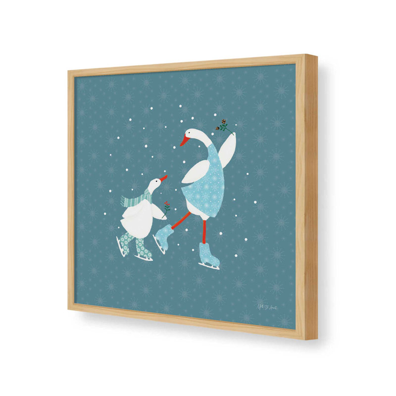 «Ducks in the Snow» par Yvette St. Amant, reproduction d'art, H 30 po x l 30 po, Érable