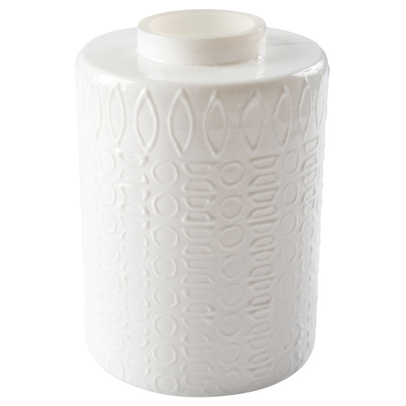 Mid Century Vase, White