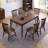 Nut-brown Rectangular Solid Wood Dining Table-2134181779