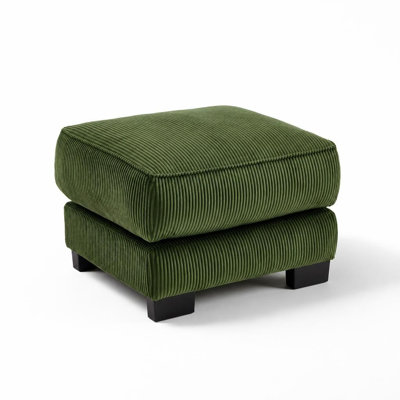Pouf modulaire en velours côtelé avec supports métalliques emboîtables, coussin en mousse à mémoire de forme haute résilience, revêtement respirant à rayures verticales, repose-pieds polyvalent et siège d'appoint pour salon ou appartement