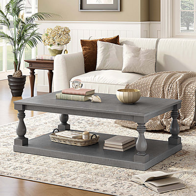 Table basse avec tablette de plancher