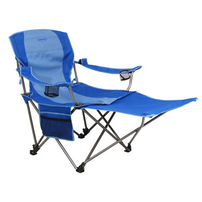 Kamp Rite Folding Camp Chair w/ 2 Cupholders & Detachable Footrest