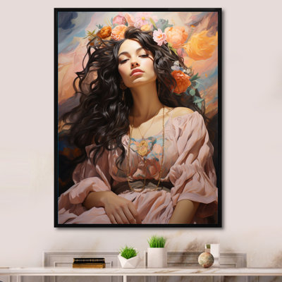 Boho Latina Woman Ethereal Beauty II - Portrait Wall Art Living Room