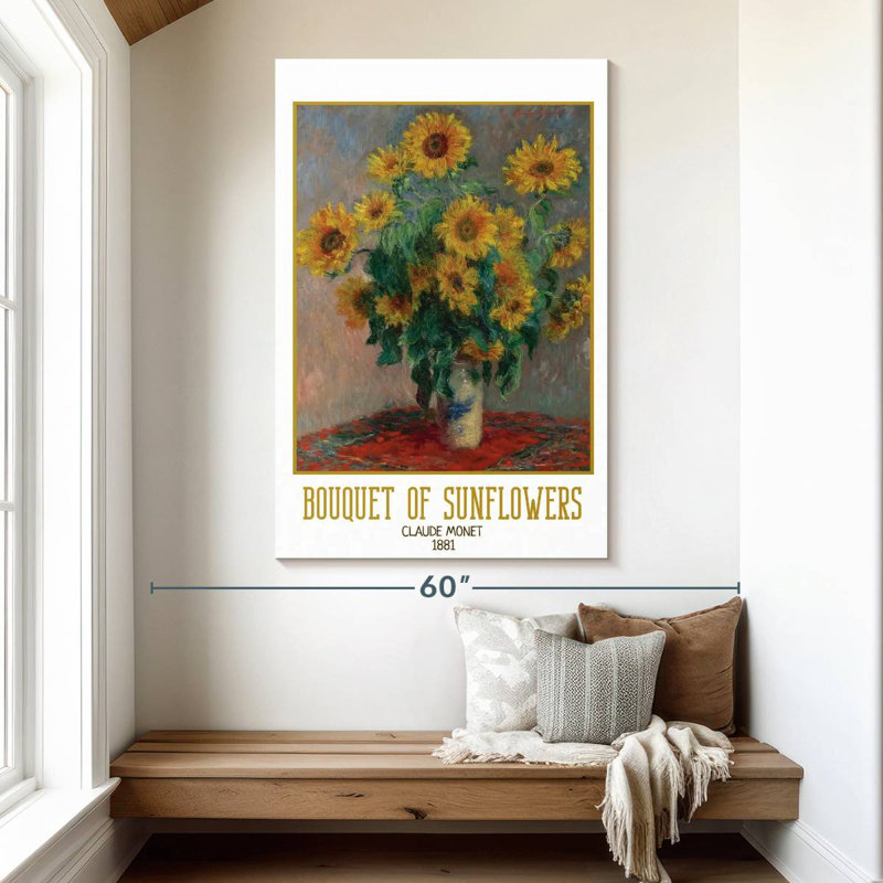 Affiche de l'exposition Bouquet de tournesols Monet, H 51 po x l 34 po