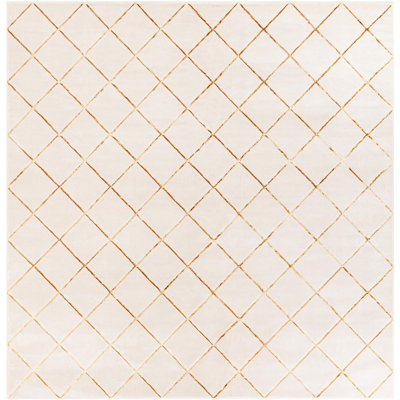 Tapis contemporain blanc et doré Etowah