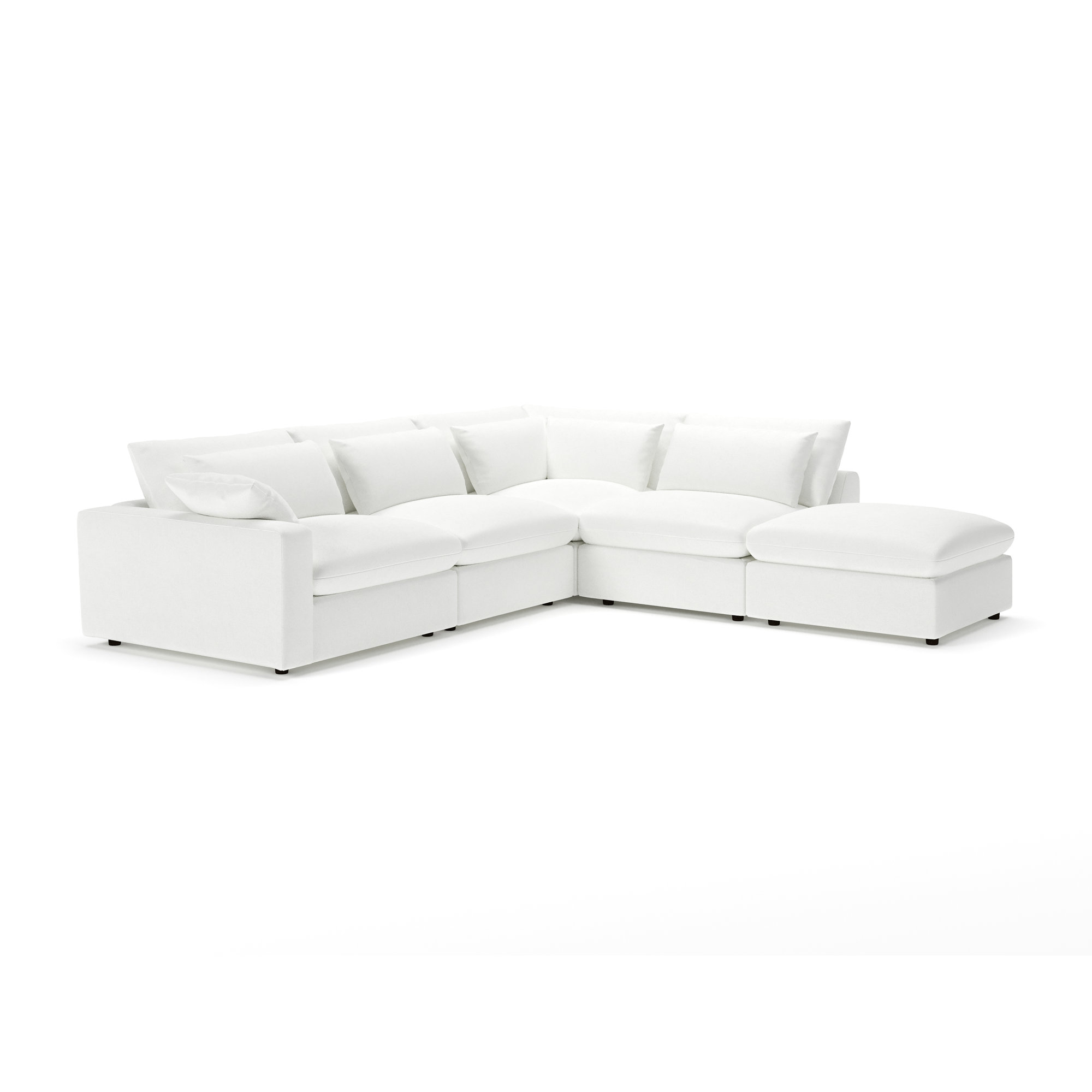 Remy 5-Piece Modular Chaise Sectional, John Flour Performance Linen Blend, Right Hand Facing