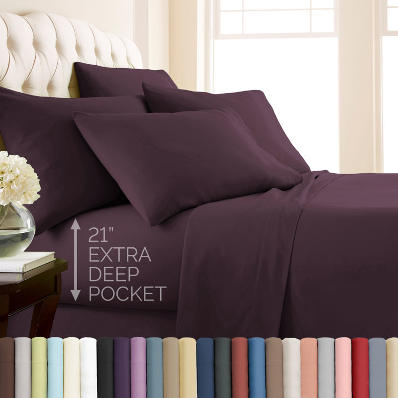 Vilano Springs Extra Deep Pocket Sheet Set, 6-Piece Ultra Soft Microfiber Sheets and Pillow Cases, Wrinkle Resistant, Easy Care
