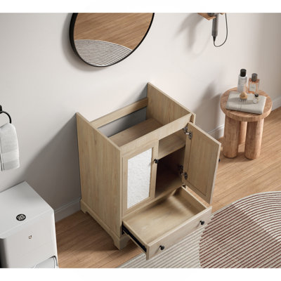 Base de meuble-lavabo de salle de bain en bois prêt à assembler 24 po de largeur sans lavabo