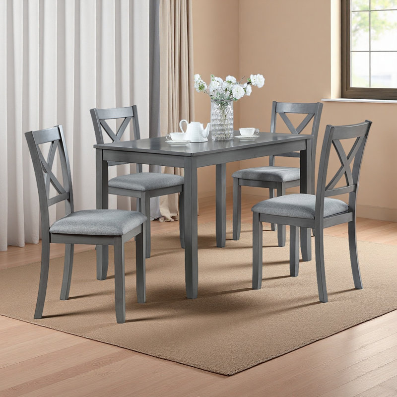 Dining Chairs Set For 4,Kitchen Chair With Padded Seat, Side Chair For Dining Room, Gray