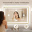 Miroir de salle de bain à DEL avec traitement antibuée, miroir mural rétroéclairé avec commande tactile et mémoire intelligente, verre trempé et cadre en aluminium biseauté pour lavabo, chambre, entrée.-1702086616-1702086609