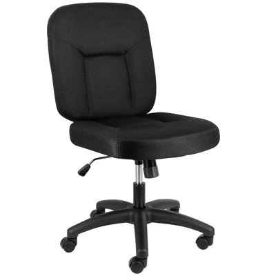  Mid Back Adjustable Fabric Office Chair – Ergonomic Mesh Swivel Desk Chair With Sponge Cushion And Height Adjustment, Black