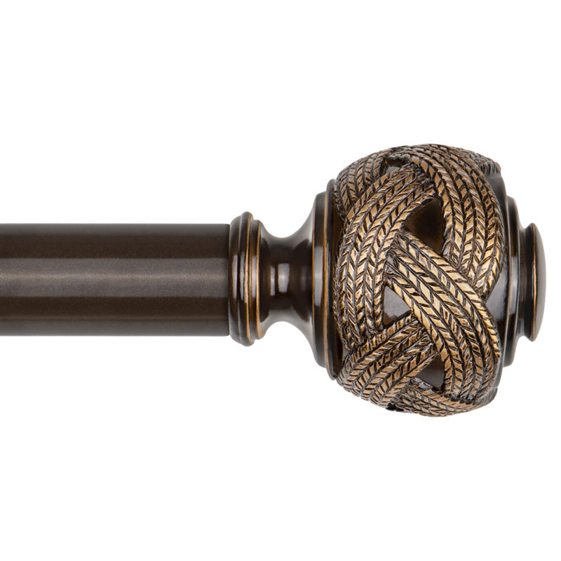 Tringle à rideaux bronze de 32 à 58 pouces (2,6 à 4,8 pi), tringles à rideaux télescopiques 7/8 po pour fenêtres de 20 à 54 po, tringles à rideaux avec fleurons