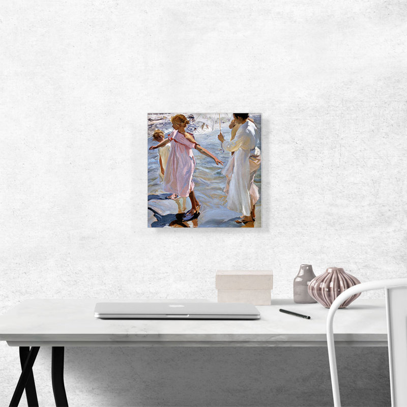 «Time for a Bathe Valencia 1909» par Joaquin Sorolla y Bastida, reproduction d'art sur toile tendue