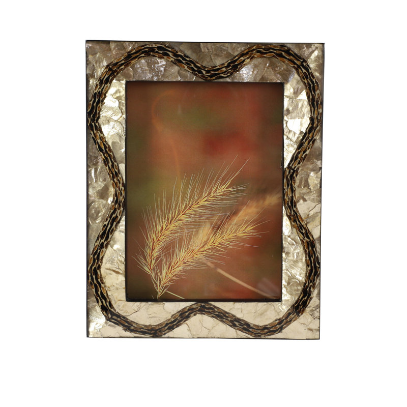 Ilyana Gold Ceramic Matte Picture Frame, Cream/Green/Brown, 8" x 10"