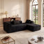 Méridienne l 59 po avec ressorts ensachés et coussin, fauteuil modulaire moderne pour le salon, partie modulaire pour canapé modulaire, noir