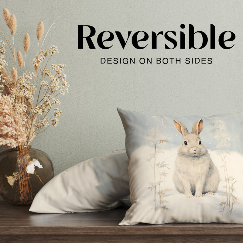Housse de coussin Snow Bunny, H 16 po x l 16 po