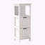 Armoire de rangement de salle de bain avec 2 tiroirs et 1 tablette de rangement, armoire de rangement autoportante en bois