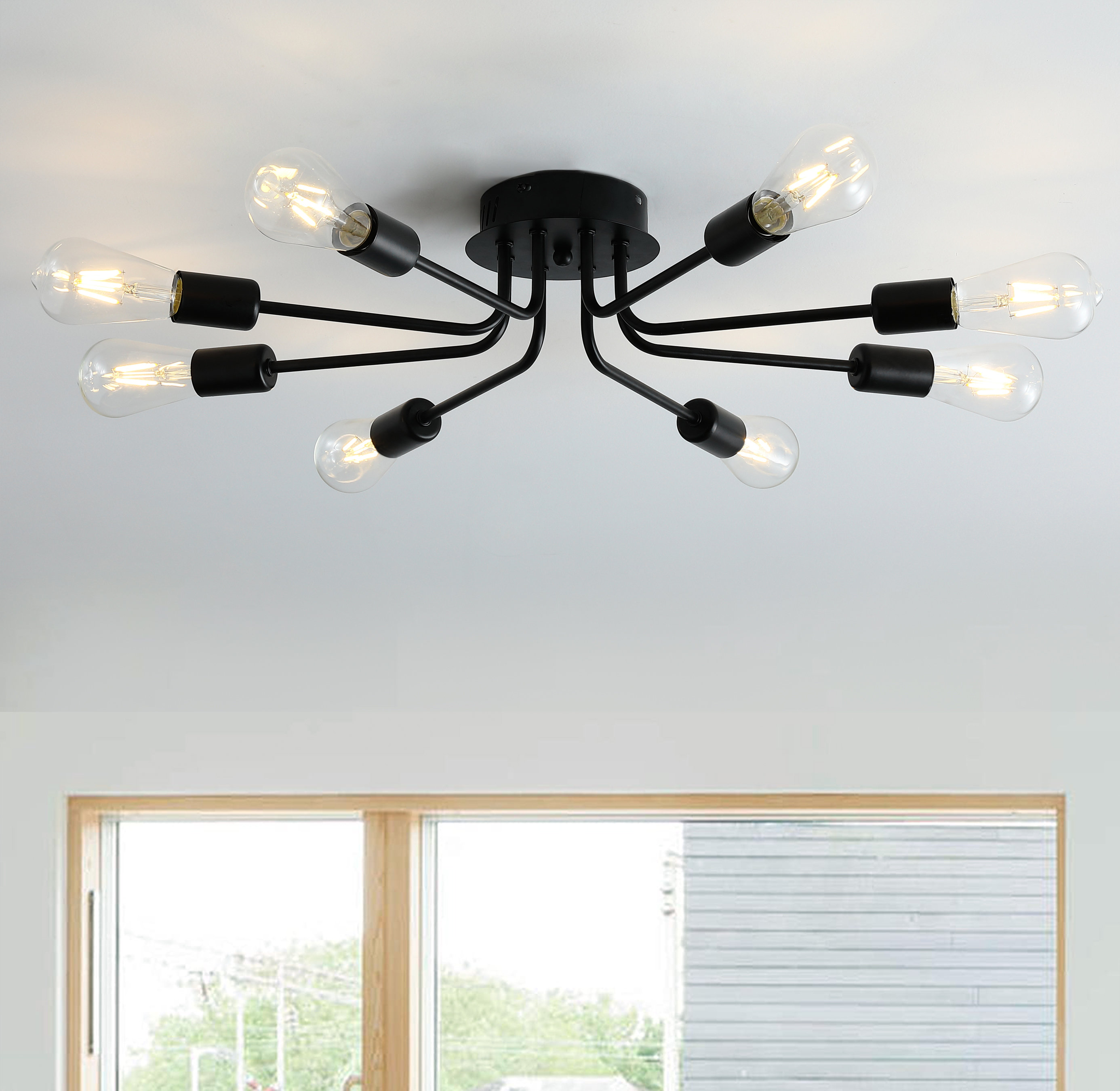 Corrigan Studio 8 - Light Sputnik Modern Linear Semi Flush Mount ...
