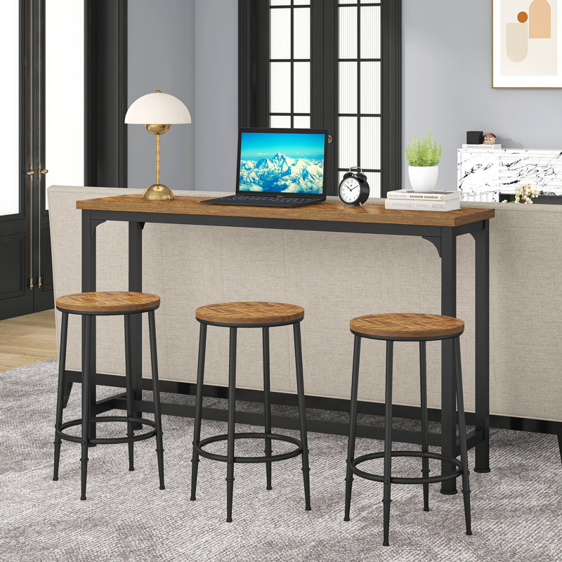 Kyrie 3 - Person Counter Height Dining Set, Black, Brown