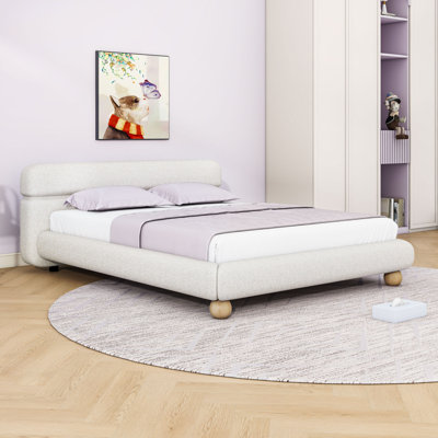 Queen Upholstered Platform Bed with Headboard