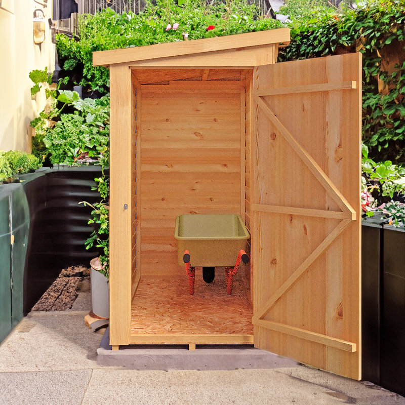 3 ft. W x 6 ft. D Wood Overlap Pent Storage Shed