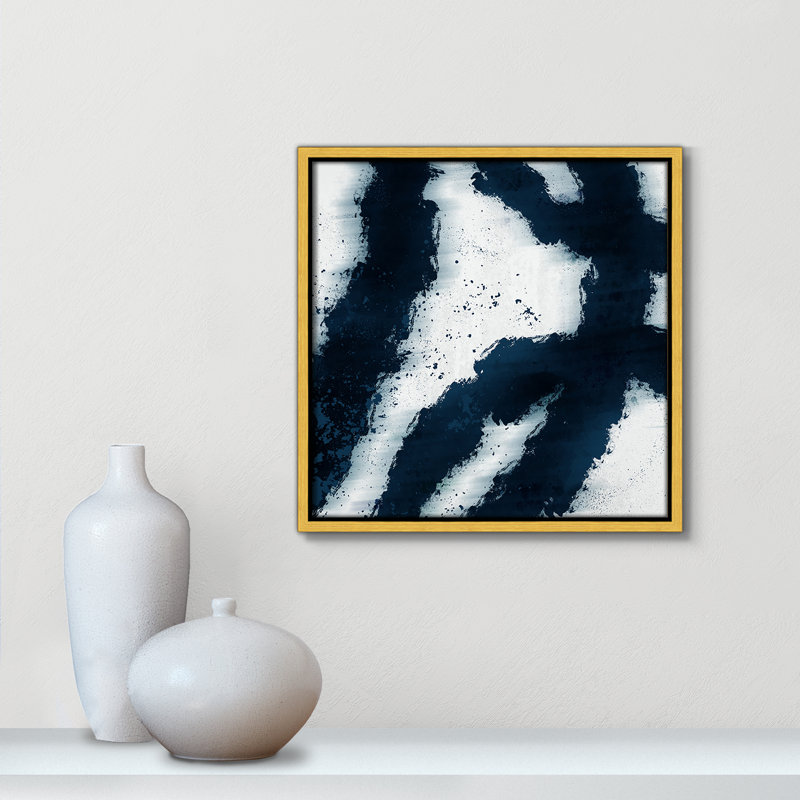 Striking Lines " Striking Lines " Painting Print, 13.5" H x 13.5" W x 2" D, Gold Framed Canvas